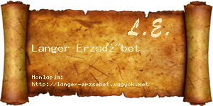 Langer Erzsébet névjegykártya