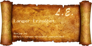Langer Erzsébet névjegykártya